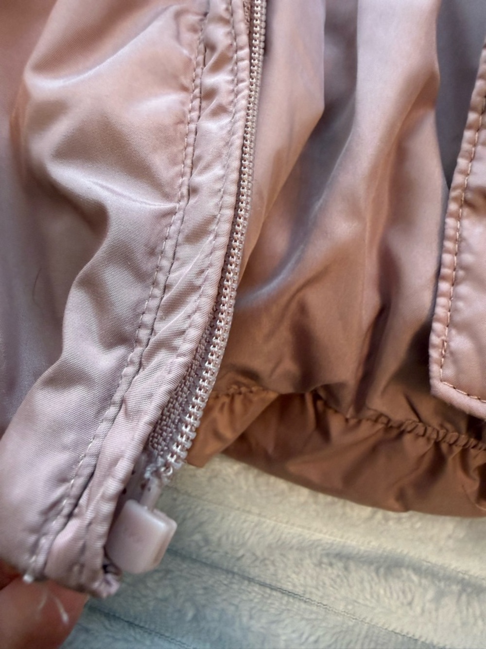 GAP Mauve Pink Puffer Jacket with Faux Fur Trim Hood - Picture 6 of 6